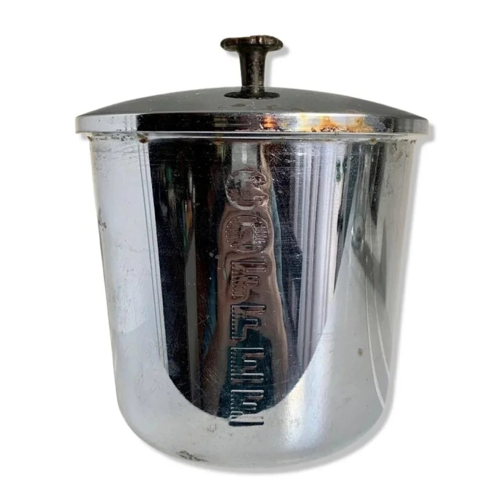 Vintage Everedy Chrome Coffee Canister With Lid